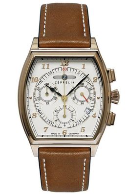 Zeppelin Herrenuhr Metropolis Chronograph Braun/Goldfarben 8386-5