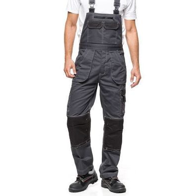 Herren Hosen Abrbeitschutz Männerhosen Latzhose Grau Schwarz Helios Handytasche