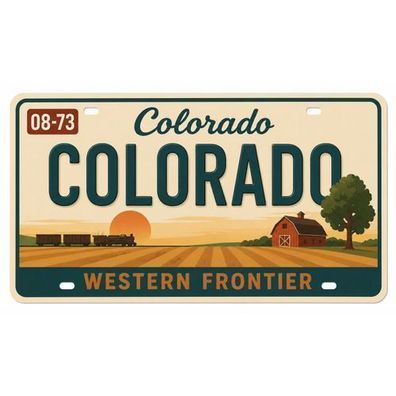Blechschild 15x30cm - Colorado Rocky Mountain State Retro USA