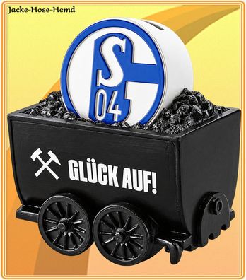 FC Schalke 04 Spardose Sparbüchse Lore Glück Auf! Kohle Logo Gr. 28x18x7cm NEU