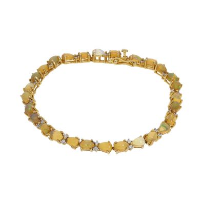 Silber Armband 925 goldplattiert Opale Zirkonia 25326773 Seond Hand