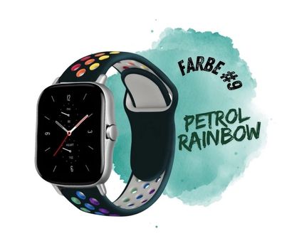 Für Samsung Huawei Garmin Amazfit Watch Silikon Armband 20mm 22mm ? Rainbow
