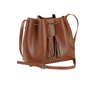 Beutel-Tasche + Beautybag, cognac