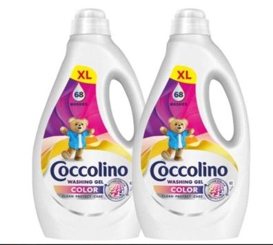 Coccolino Flüssigwaschgel 2x2,72L - 136 Wäschen (Farbe wählbar) Nur 16,35€./Fl