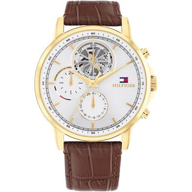 Tommy Hilfiger Stewart 1710631 Herren Multifunktionsuhr 44 mm Braun Gold