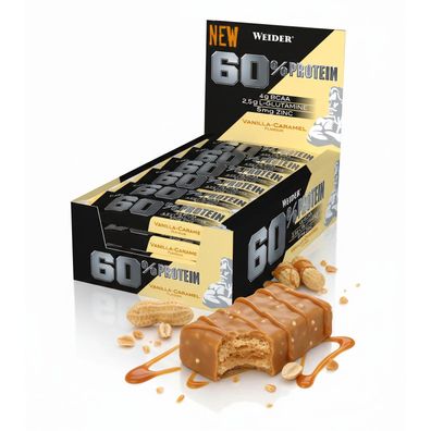 Weider 60% Protein Bar Eiweiß Riegel Box - 24x45g Riegel