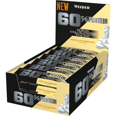 Weider 60% Protein Bar Eiweiß Riegel Box - 24x45g Riegel