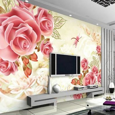 Fototapete Rosen Blumen Rosa Vliestapete Wandtapete Wohnzimmer Schlafzimmer 4881