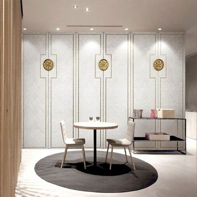 Fototapete Geometrisch Weiß Gold Vliestapete Wandtapete Wohnzimmer 4885