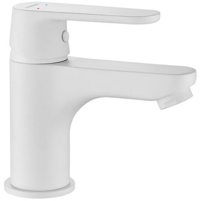 Waschtischarmatur Wasserhahn Kleine DIMA Mischbatterie in Weiß + Click-Clack