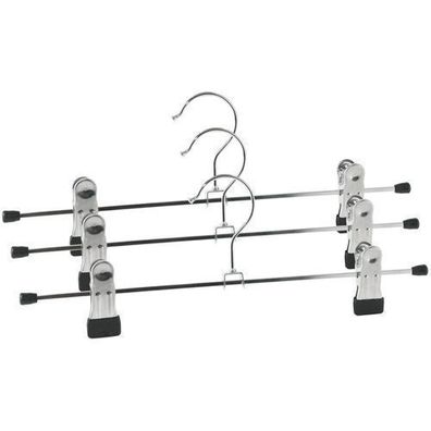 Metallener Hosenbügel mit Clips, 3 Stück