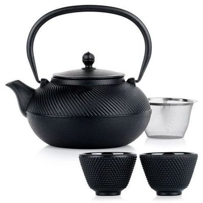 Emaillierter gusseiserner Teekessel mit Sieb und Tassen CAST LINE 1 l/ 60 ml, 4 Stück