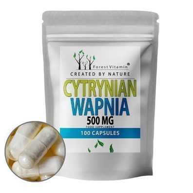 Calciumcitrat 500mg 100 Kapseln - Calcium Citrat - hochdosiert - Forest Vitamin
