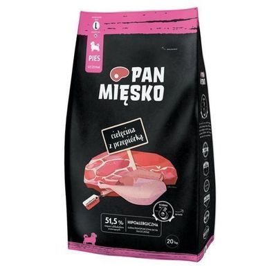 Trockenfutter für Hunde PAN M?SKO Kalbfleisch mit Wachtel L 20 kg
