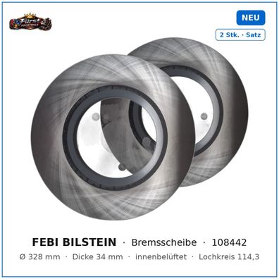 Bremsscheibe Febi Bilstein 108442 für Lexus RX uvm