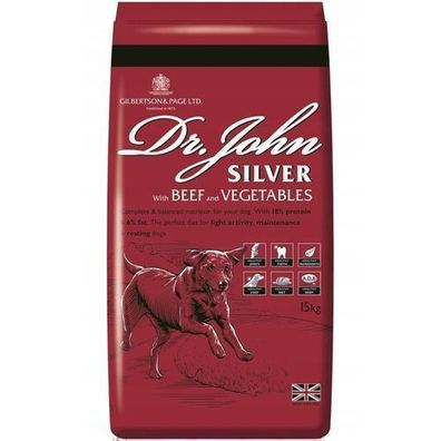 Dr. John Silver Rindfleisch-Trockenfutter für Hunde, 15 kg