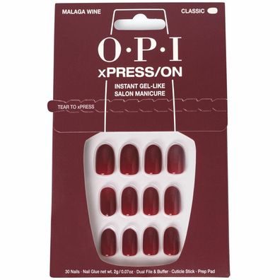 OPI xPRESS/ON Kunstnägel, Nagellack Ton #Malaga Wein 30 u