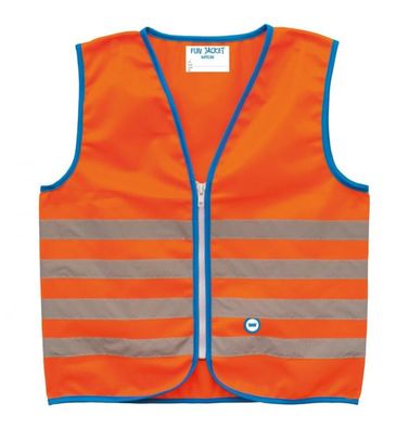 Wowow Sicherheitsweste Fun Jacket fér Kinder orange mit Refl Streifen M