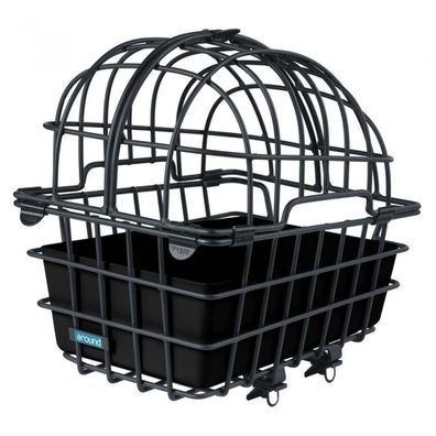 Mijnen Pieper Hinterrad-Tierfahrradkorb Luna Alu schwarz 50x36x50cm mit Fix-System