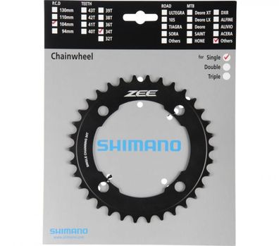 Shimano Kettenblatt ZEE FC-M640/FC-M645 34 Zähne - robustes Downhill-Antriebsritzel