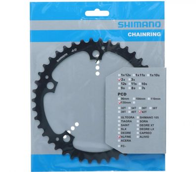 Shimano Kettenblatt ALFINE FC-S501 42 Zähne Schwarz - effizienter Antrieb fér urbane