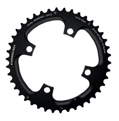 Stronglight Kettenblatt MTB Lochkreis 104 mm 2x10 außen 38 Zähne schwarz 10-fach Shim