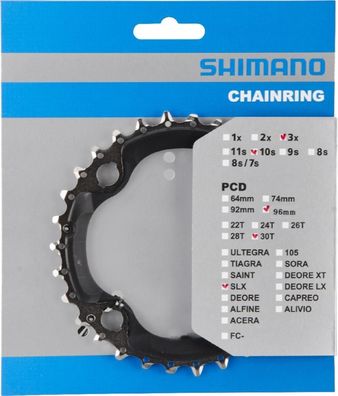 Shimano Kettenblatt DEORE FC-M612/FC-M622/FC-M672 30 Zähne - präziser Antrieb fér 10