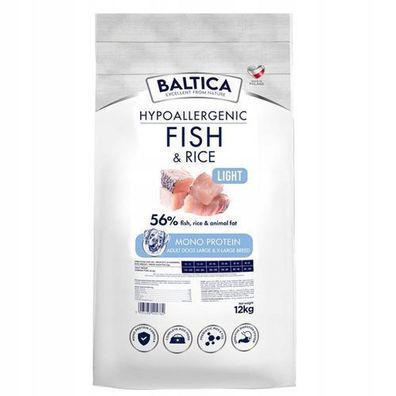 Baltica Nutraceutic Hypoallergener Fisch & Reis XL/L für große Fischrassen, 12 kg