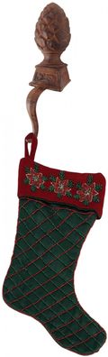 Weihnachtsstrumpfhalter Tannenzapfen Gusseisen braun 21,9 cm