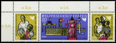 DDR Zusammendruck Nr WZd207 postfrisch 3ER STR ECKE-OLI X8D0972