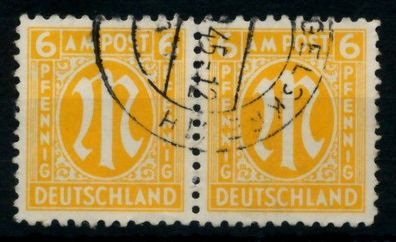 BIZONE AM-POST Nr 20Bz gestempelt WAAGR PAAR X767B62