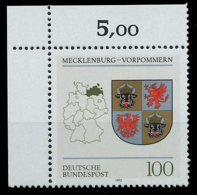 BRD 1993 Nr 1661 postfrisch ECKE-OLI X7FD062