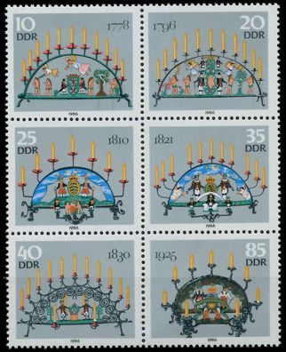 DDR Zusammendruck Nr 3057-3062 postfrisch 6er-BLOCK SB483CE