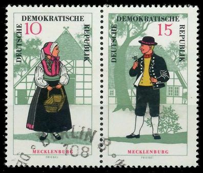 DDR Zusammendruck Nr WZd166 gestempelt WAAGR PAAR X11B266