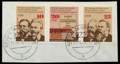 DDR Zusammendruck Nr WZd328 zentrisch gestempelt 3ER STR X136422