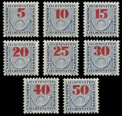Liechtenstein Portomarken 1940 Nr 21-28 ungebraucht X1429CA