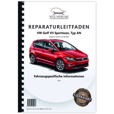 VW Golf 7 Sportsvan AN (17-20) Fahrzeugspezifische Infos Lack Reparaturanleitung