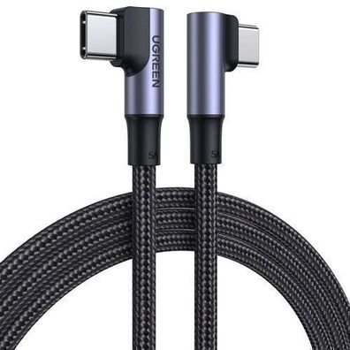 Ugreen Winkel-USB-C-Kabel 100W 5A PD QC FCP 480Mb/s 1m Schwarz - US335 70696