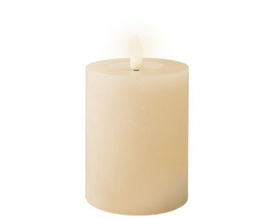 Lumineo LED Kerze Echtwachs ivory Timer Flackernd D.7xH.11,2