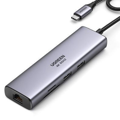 Ugreen CM512 Multiport Adapter: USB-C zu 2x USB-A 3.0, HDMI, RJ45, SD/TF Leser,