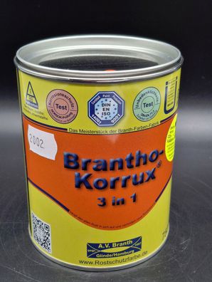 750ml Brantho Korrux 3in1 Blutorange RAL 2002 Rostschutz & Metallschutz Farbe