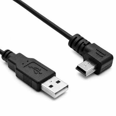 J27 USB 2.0 A zu Mini USB Kabel 90 Grad linkswinklig Ladekabel 100cm für Auto GPS mp3