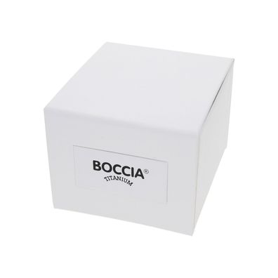 Boccia Herren Armbanduhr Titan, Leder schwarz 3654-03