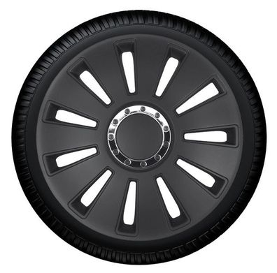 Radblenden Radkappen Silverstone pro black schwarz 14" Radzierblende 4 Stück