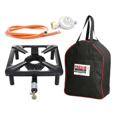 Paella World Hockerkocher-Set klein 30x30x14 cm mit Tasche und Gasanschluss ohne Zün