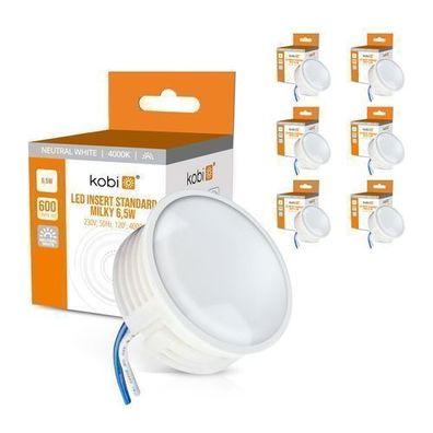 LED Insert Modul flach 600lm 230V 6,5W Neutralweiß 4000K 6 Stück für Einbaustrahler
