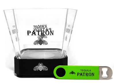 Patron Tequila Flaschenkühler Eimer Eiskübel + Flaschenöffner