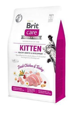 Brit Care Kitten Healthy Growth Grain-Free Trockenfutter Pute Huhn Katzen 0,4kg