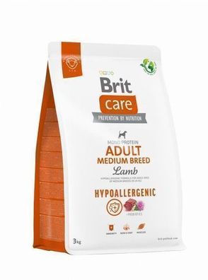 Brit Care Hypoallergenic Adult Medium Lamb 3kg - Trockenfutter für Hund M