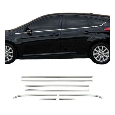 Fensterleisten Zierleisten für Ford Focus Kombi 2010-2018 Edelstahl Chrom 8tlg